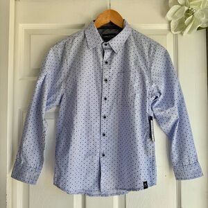 Kenneth Cole Light Blue Polka Dot Boys Button Down Shirt